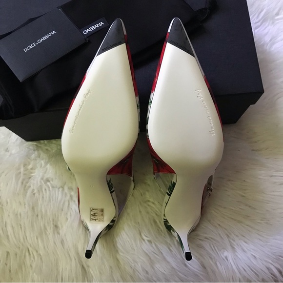 NIB Dolce&Gabbana Floral Cotton Slingback Pumps size EUR 39/ US 9 - Picture 5 of 9